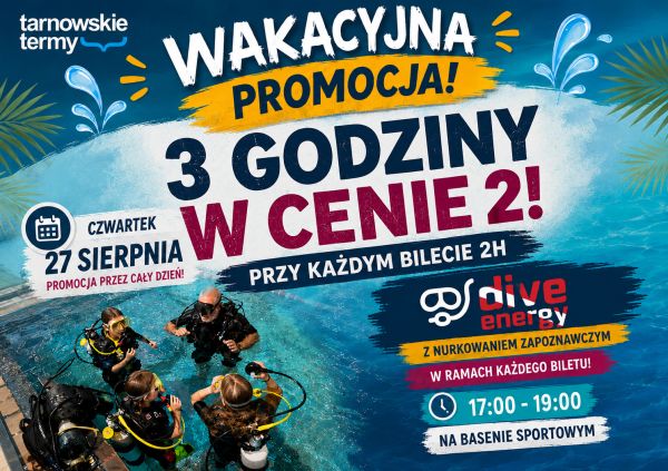 Zdjęcie Wakacyjna Promocja - 3 godziny w cenie 2
